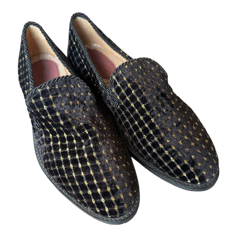 HOUSE OF HOUNDS - Suade Dress Loafers-Black W/ Gold Accents-SIZE EU 43